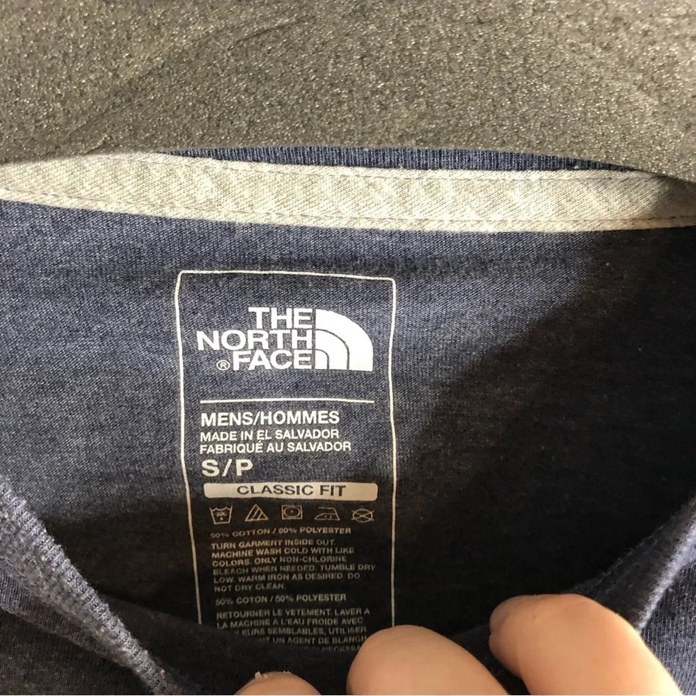 North Face Men’s T-shirt Small Blue Short Sleeve Logo